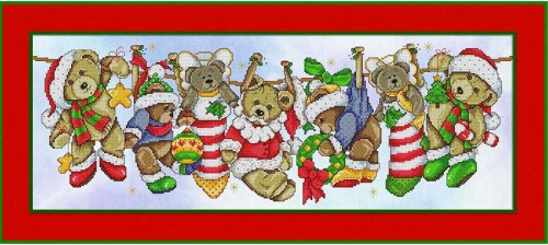 (image for) Christmas Teddies On The Line